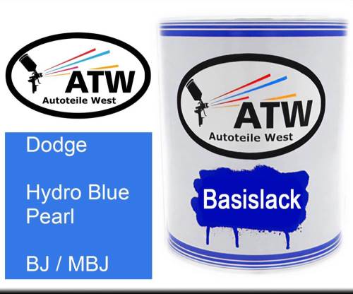 Dodge, Hydro Blue Pearl, BJ / MBJ: 1L Lackdose, von ATW Autoteile West.